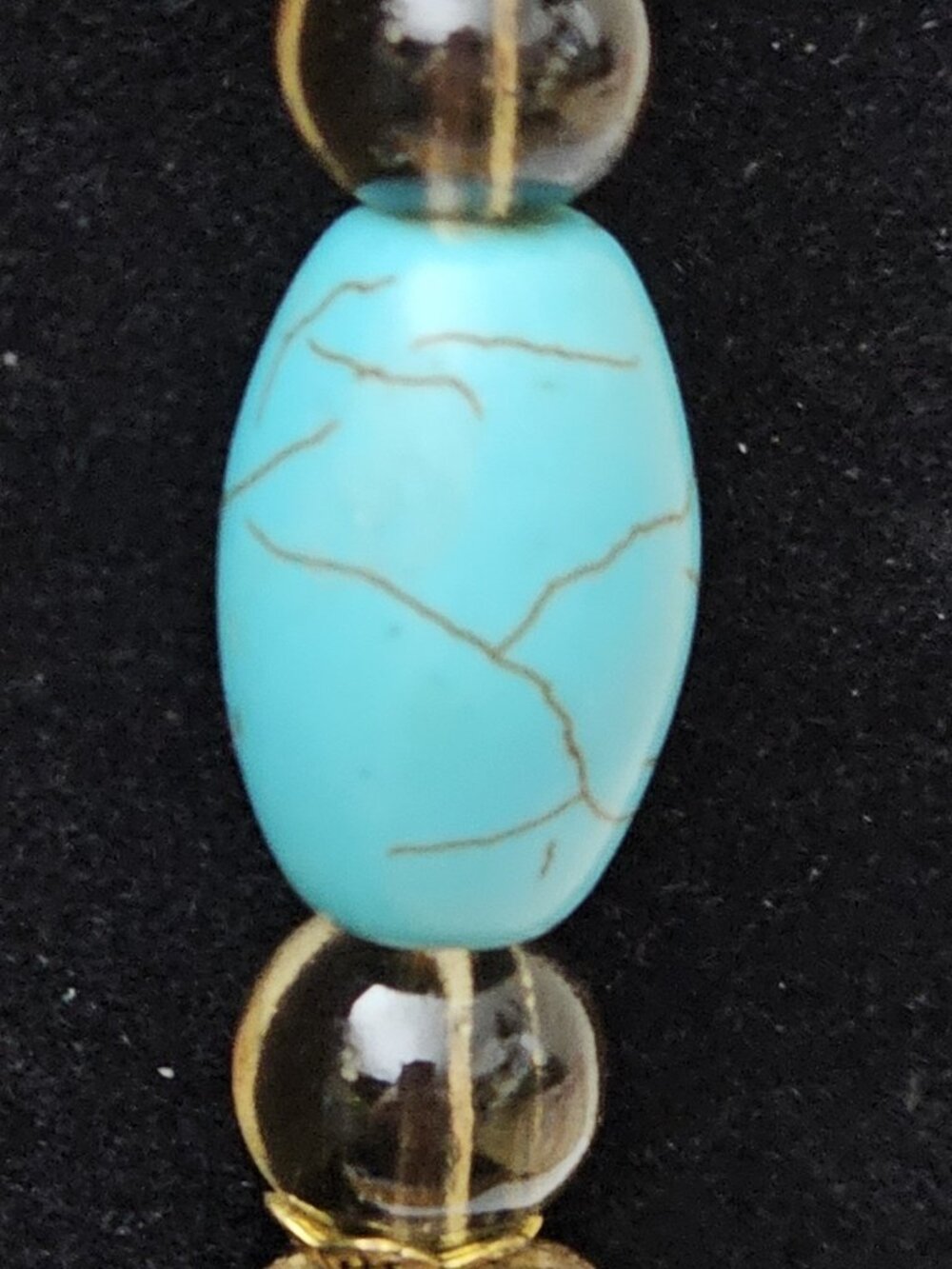 Handmade Boho Elephant Pendant Necklace Turquoise Wood Beaded Tribal Statement - Picture 4 of 5